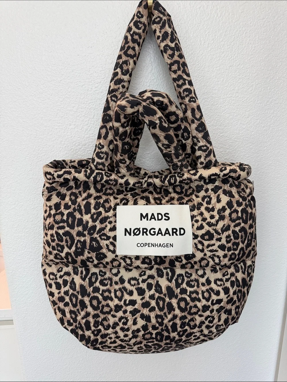 Mads Nørgaard Leopard-Print Puffer Tote